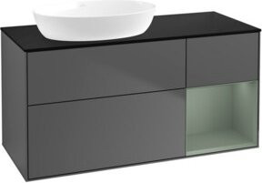 V&B Waschtischunterschrank Finion mit Wandbeleuchtung, Anthrazit lackiert, Breite: 120 cm, Tiefe: 50,1 cm, Höhe: 50,1 cm - Bild 1