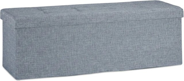 Relaxdays Sitzbank aus Leinen in Dunkelgrau, faltbar, B/T/H: 114 x 38 x 38 cm - Bild 1