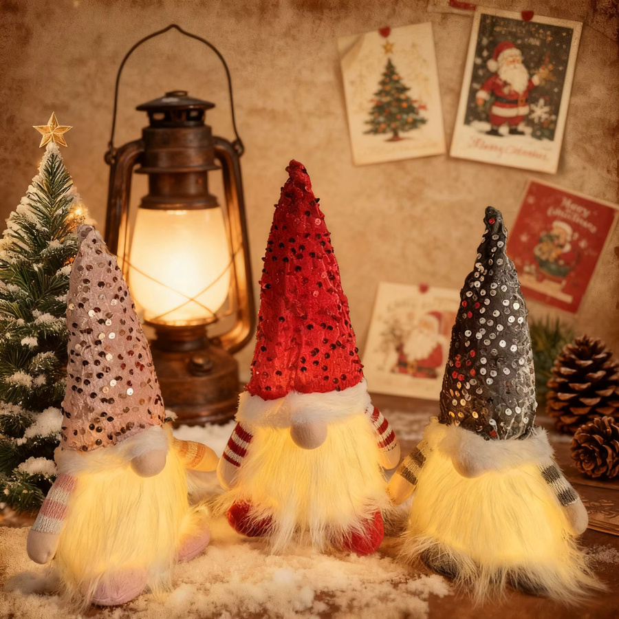 Leclstar Weihnachts-Pailletten-Zwergpuppe, Plüsch-Zwerg, Bunt - Bild 2