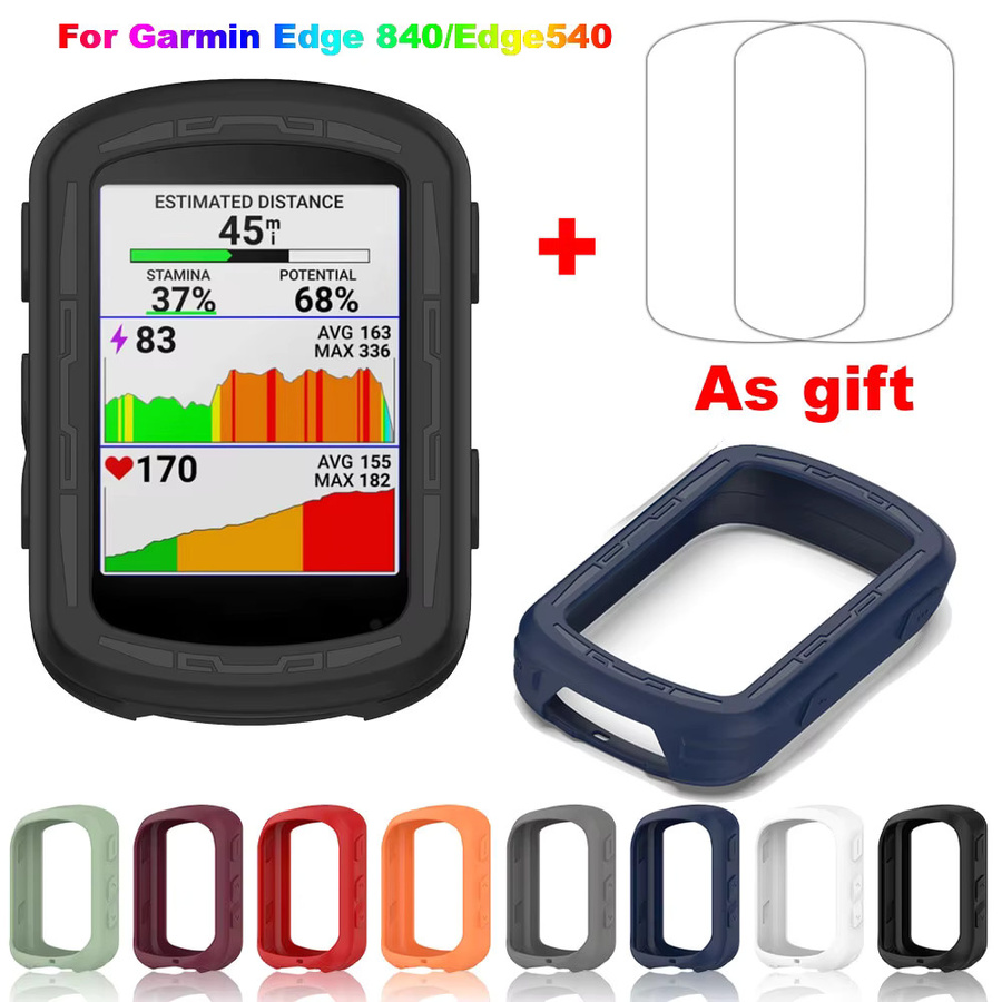 Schutzset für Garmin Edge 840 und 540 mit weißer TPU-Silikonhülle und 2 Stück gehärtetem Glas Displayschutzfolie - Bild 3