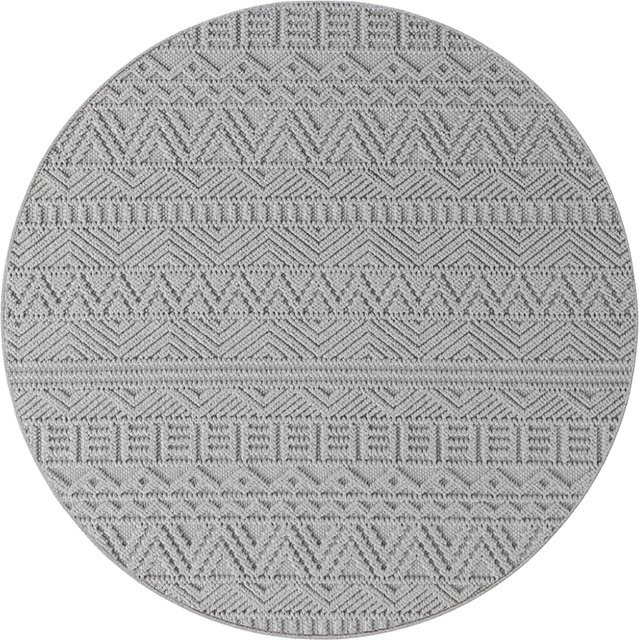 Ayyildiz Flachgewebeteppich Helix Rund Silber Durchmesser: 120 cm - Bild 1