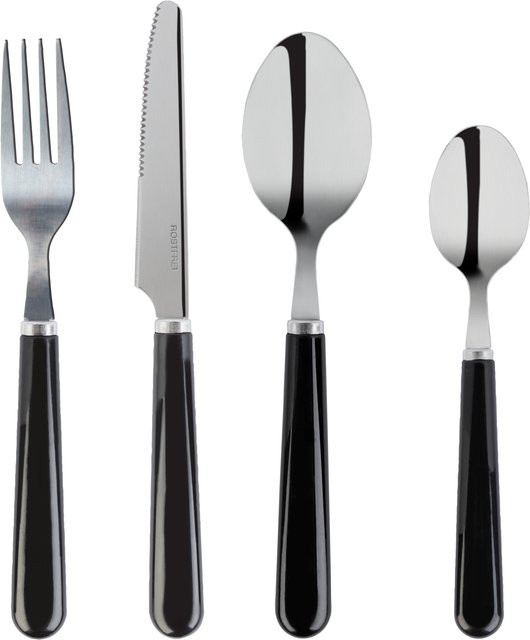 LIVARNO HOME Besteck-Set aus Edelstahl und Kunststoff, 24-teilig, Schwarz - Bild 1