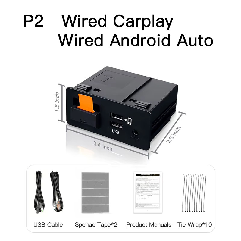 CARABC USB Adapter für Apple CarPlay und Android Auto für Mazda 3 6 CX-5 CX-3 CX-8 CX-9 Miata MX-5 in Schwarz - Bild 3