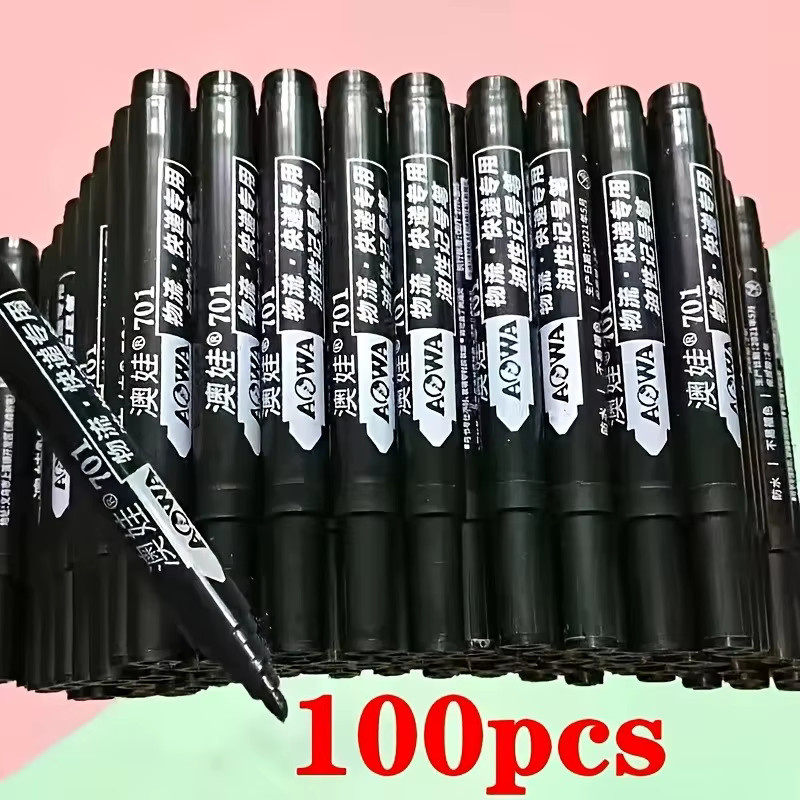 100-teiliges Permanentmarker-Set mit wasserfester, ölbasierter Tinte in Mehrfarben für Kunststoff, Metall und Glas mit Bullet-Spitze - Bild 3