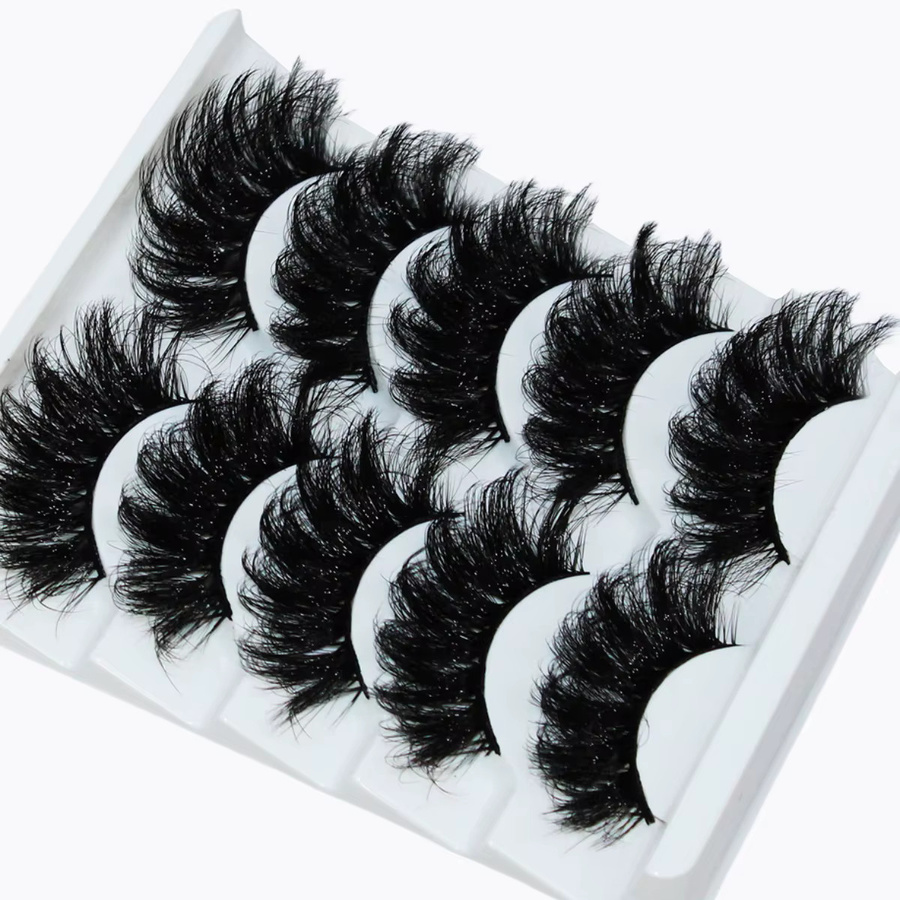 JIEFUXIN Faux Nerz Wimpern, Black, 5 Paar, Unisex - Bild 3