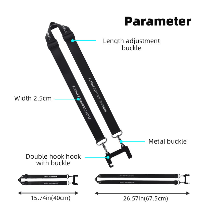 DJI Lanyard-Gurt in Schwarz für Mini 4 Pro, Air 3, Mini 3 Pro RC 2 Pro, RC-N1 und RC-N2 Fernbedienungen - Bild 4