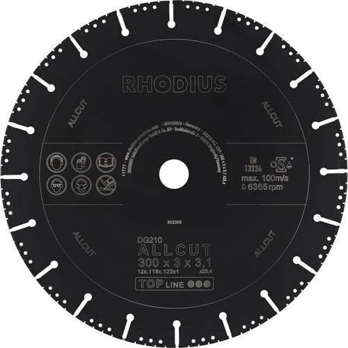 Rhodius DG210 ALLCUT 303366 Diamanttrennscheibe in Schwarz für Metall, Beton und Stein - Bild 1