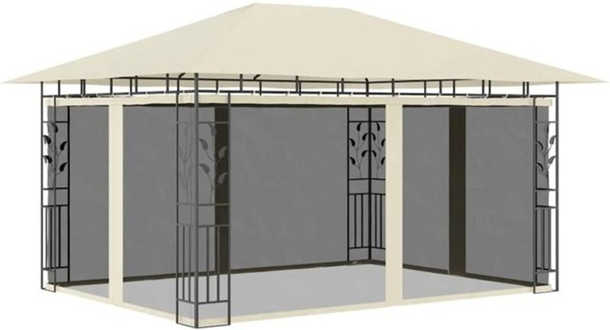 Vidaxl Pavillon mit Moskitonetz in Creme B/T/H: 4 x 3 x 2,73 m - Bild 1