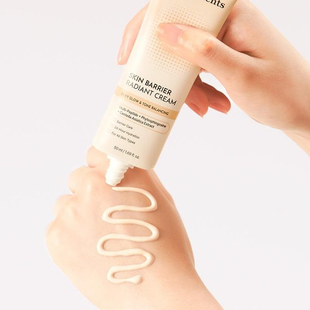 Hautbarriere Strahlende Creme, 50 ml, für empfindliche Haut, mit Hyaluronsäure und Peptide - Bild 1