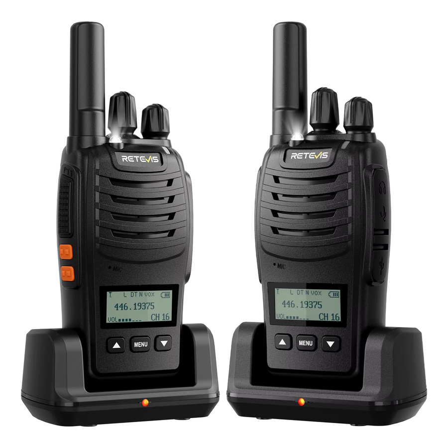 Retevis H777D Walkie-Talkie PMR446 Tragbares Lizenzfreies Funkgerät mit LCD-Display und USB-C-Anschluss in Schwarz - Bild 5
