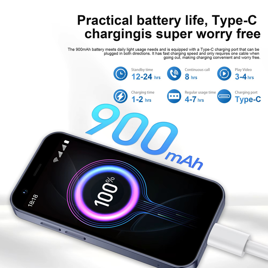 SERVO 18SE MINI 3G Smartphone in Silber mit Android-System, 16 GB ROM, 2 MP Kamera und WiFi für 2 SIM-Karten - Bild 4
