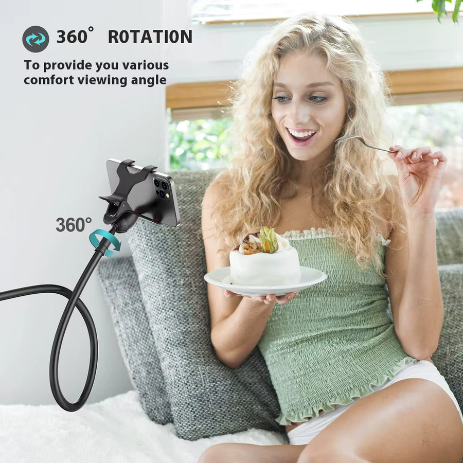MovingMic Schwanenhals-Handyhalterung in Schwarz mit flexiblem Langarm für iPhone, Xiaomi und Samsung - Bild 4