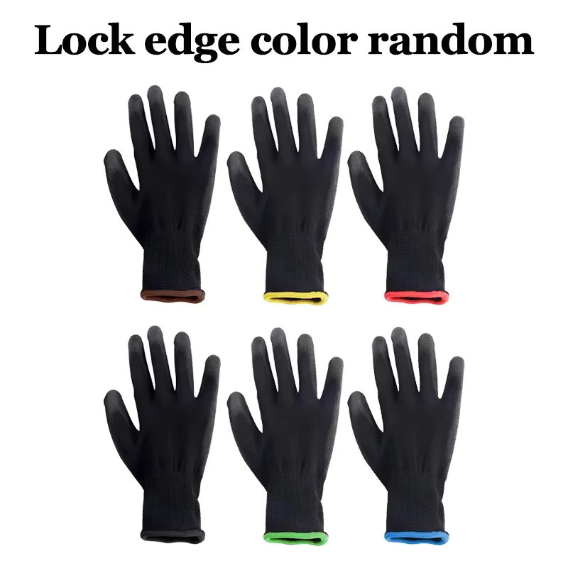 20 Stück schwarze PU-beschichtete Nylon-Handschuhe, rutschfest und atmungsaktiv für Holzarbeiten, Outdoor und Automobilreparatur - Bild 2