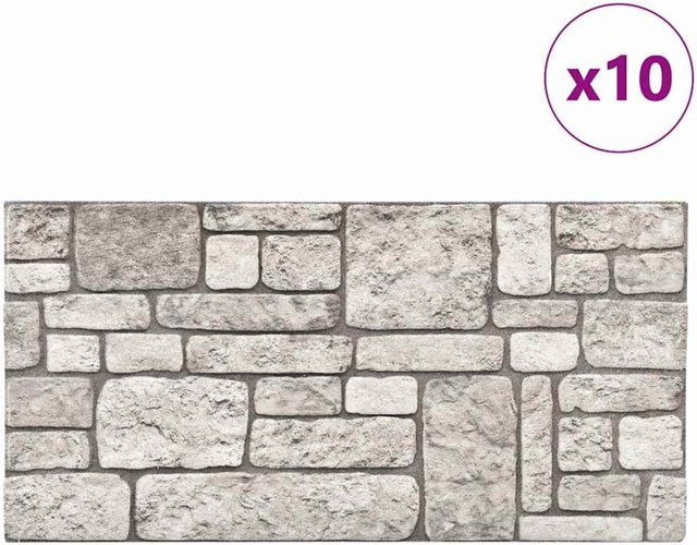 10er Set Wandpaneele in Steinoptik von VD Home Furnishing, Grau, EPS-Schaumstoff, B: 100 cm, H: 50 cm - Bild 1
