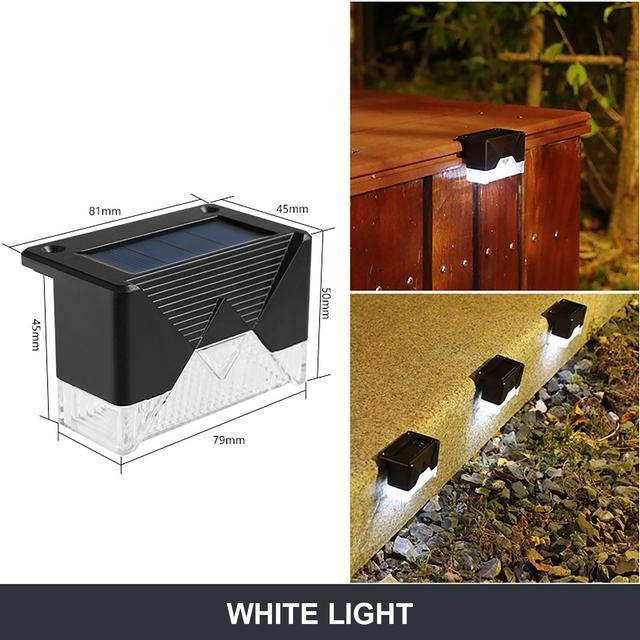 SHIJIN Light 16er-Set Solar-LED-Außenleuchten in Weiß für Treppen, Garten und Wege, wasserdichte Stufenlichter mit Dämmerungssensor - Bild 1