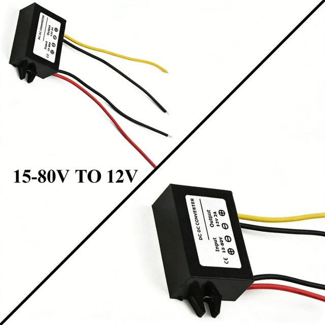 Waohei DC-DC Step Down Modul Konverter 24-36W 2A Schwarz 15V-72V zu 12V - Bild 1