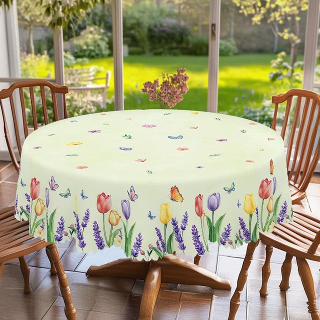 Wasserdichte Tischdecke von JMG Household Supplies mit USA Flaggen- und Blumenmuster in Rot, Blau und Multicolour, B/T: 152 x 220 cm - Bild 1