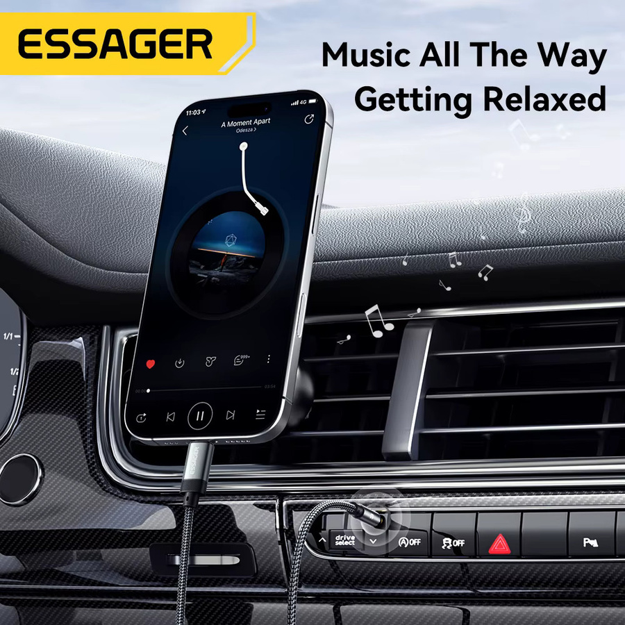 Essager USB Typ C auf 3,5 mm Klinke Aux-Audiokabel, USB A Adapter für Telefon, Auto, Kopfhörer, PC und Tablet, Schwarz - Bild 3