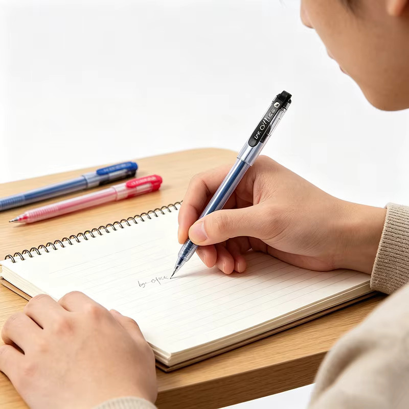 Extra feiner Gelstift mit 0,4 mm Spitze in Schwarz, Blau und Rot für Schule und Büro - Bild 2