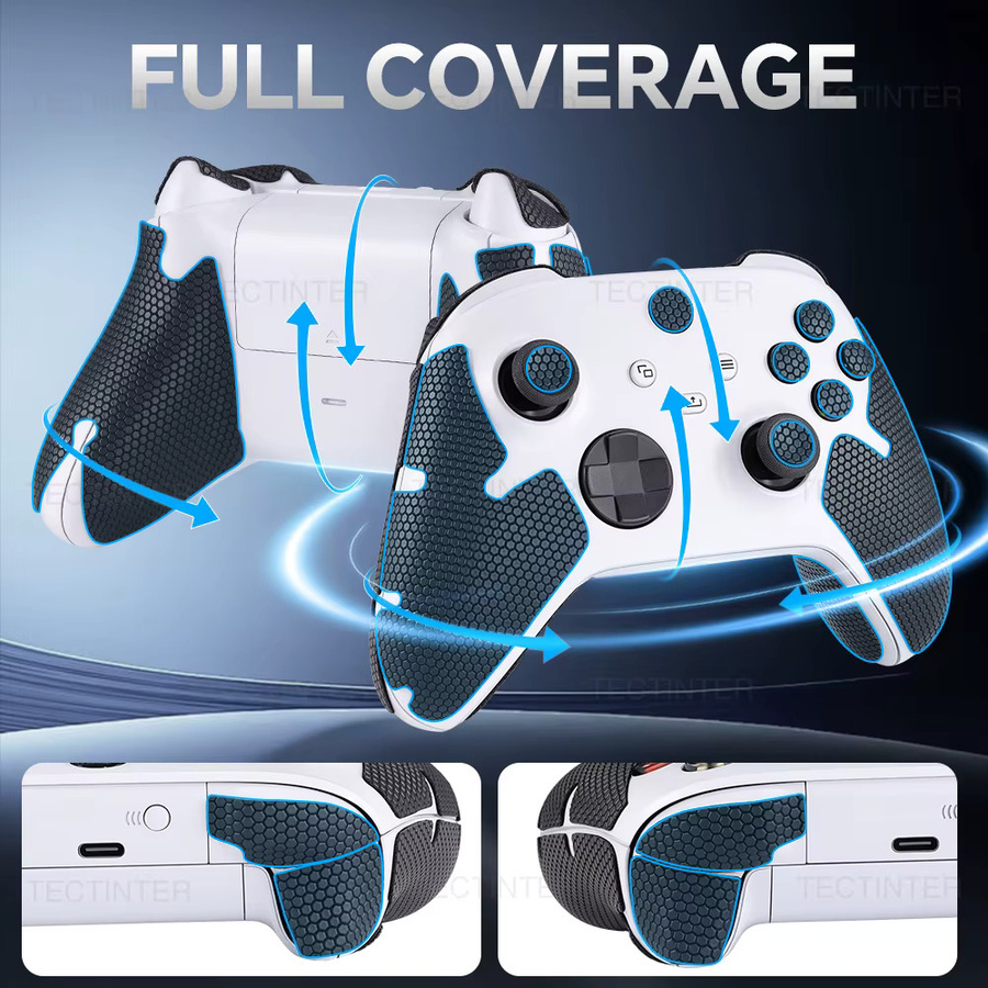 TECTINTER Griffaufkleber für Xbox-Controller in Schwarz, rutschfeste und staubdichte Gamepad-Skins als Spielzubehör - Bild 2