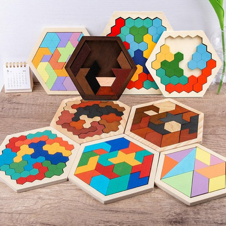 YunDuo BaBy Tangram Board Form Match Puzzle, Holzpuzzle, Bunt / Mehrfarbig