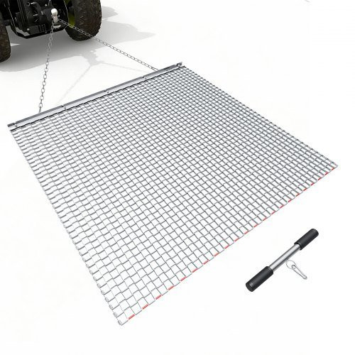 VEVOR Schleppegge aus verzinktem Stahl mit Anhängekette, Wiesenegge und Feldegge als Anbaugerät für ATVs, UTVs und Traktoren, B/B/H: 122 x 122 cm - Bild 1