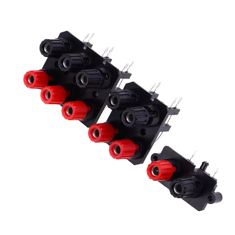 Biegestift Audio-Buchse für Lautsprecher und Verstärker mit 2, 4 oder 6 Positionen, 4 mm Bananenstecker Terminal Block mit Schraubanschluss - Bild 3