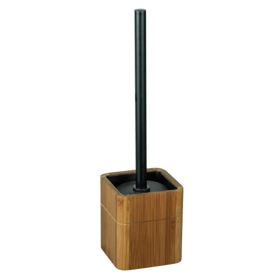 Wenko WC-Garnitur Serro Bürstenbehälter in Schwarz, Durchmesser: 10 cm, Höhe: 37 cm - Bild 2