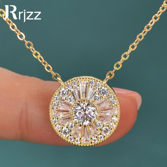 Rrjzz Halskette, Moissanit, Zirkonia, Gold, Damen - Bild 1