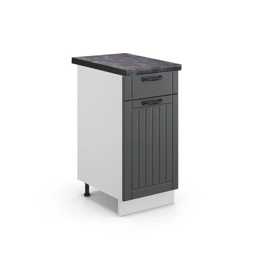 Vicco Küchenunterschrank Fame-Line Landhausstil in Anthrazit und Weiß, B: 40 cm, T: 60 cm, H: 82 cm - Bild 2