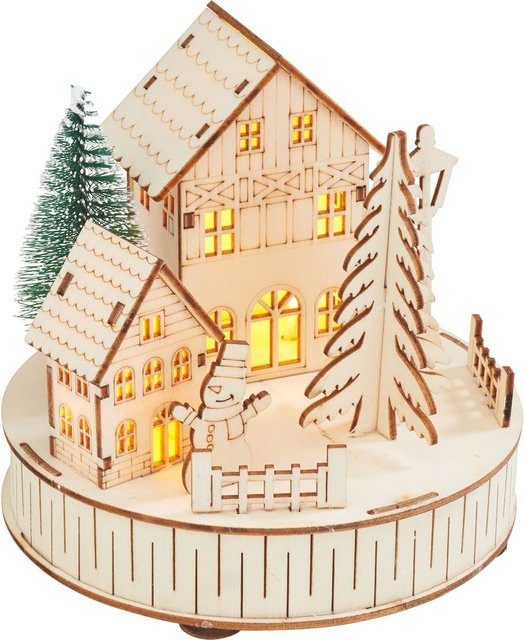 VBS Lichterlandschaft mit Häusern Holzbausatz Winterwelt inkl. Beleuchtung - Bild 1