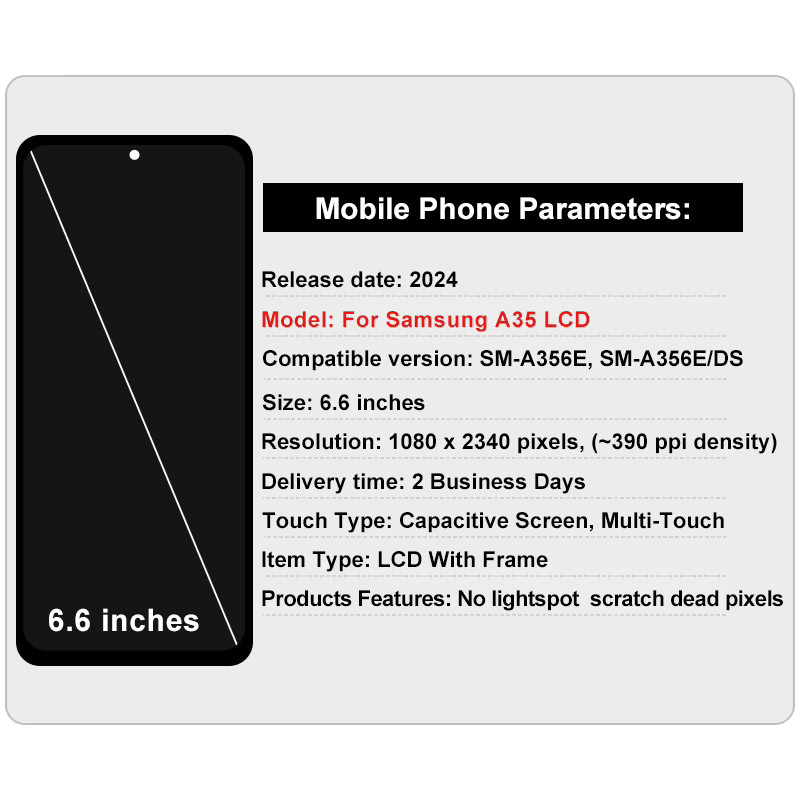 Samsung Super AMOLED Display mit Touchscreen Digitizer für Galaxy A35 5G in Schwarz - Bild 2