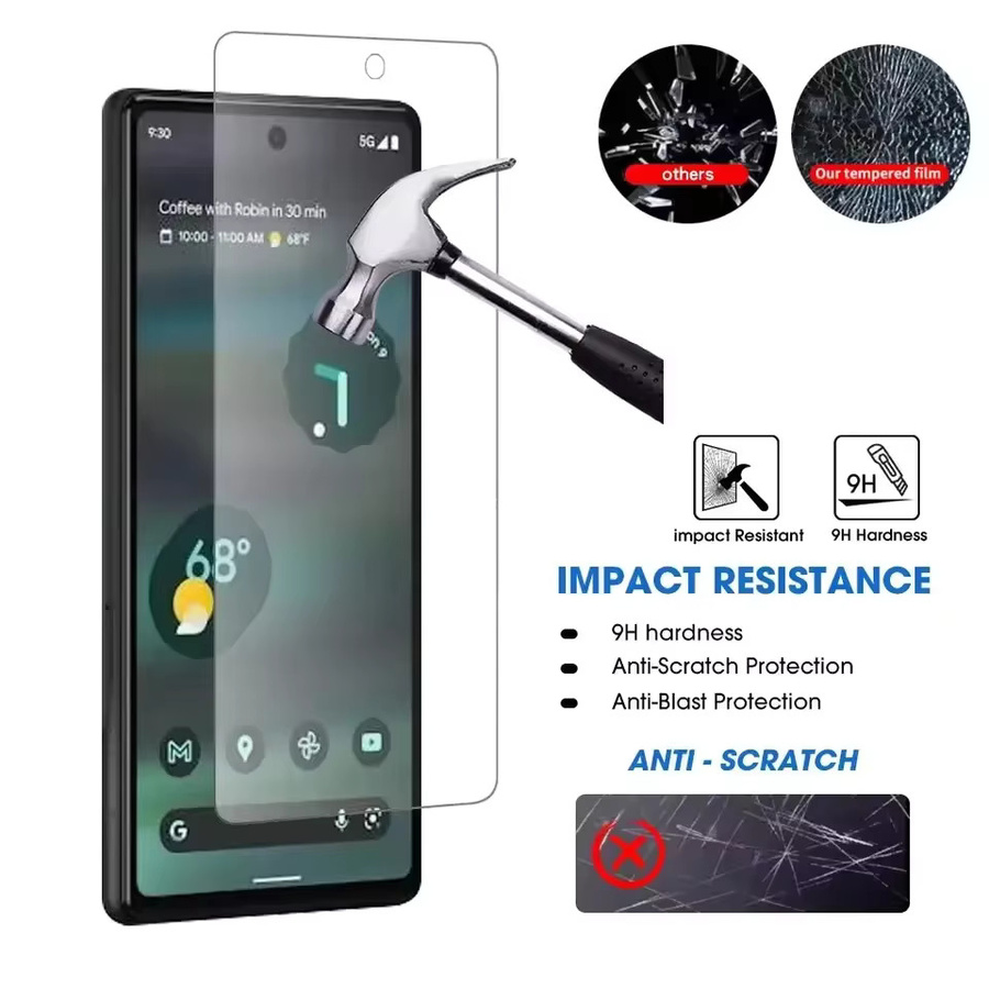 3 Stück Gehärtetes Glas Displayschutz für Google Pixel 9 8 Pro 9A 8A 7 7A 6 6A Transparent - Bild 3
