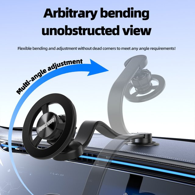 Universal magnetischer Auto-Handyhalter mit 360 Grad Drehung für Armaturenbrett und Schreibtisch, Schwarz, kompatibel mit iPhone und Samsung sowie Xiaomi - Bild 1