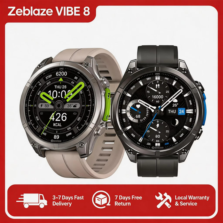 Zeblaze Vibe 8 Smartwatch, 1,43 Zoll AMOLED, Silikon, Schwarz, Unisex - Bild 1