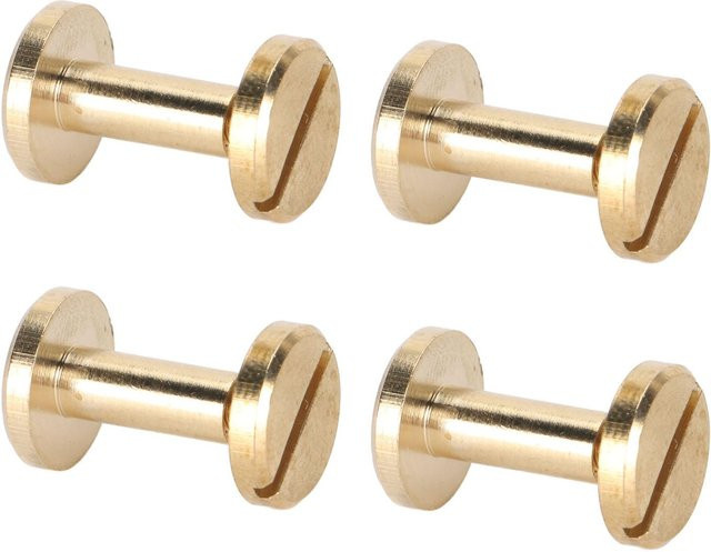 50 Stück Shoemst Bindnieten aus Messing mit rundem Flachkopf und Schlitzschraubnieten in Beige, Durchmesser: 10 mm, Höhe: 6 mm - Bild 1