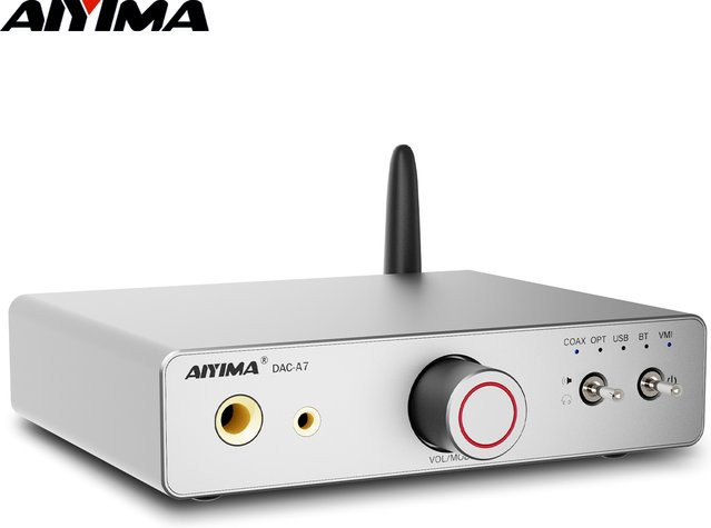 AIYIMA DAC-A7 Mini Stereo Audio USB-Decoder und Kopfhörerverstärker mit Bluetooth 5.4 und ES9038Q2M in Silber - Bild 1