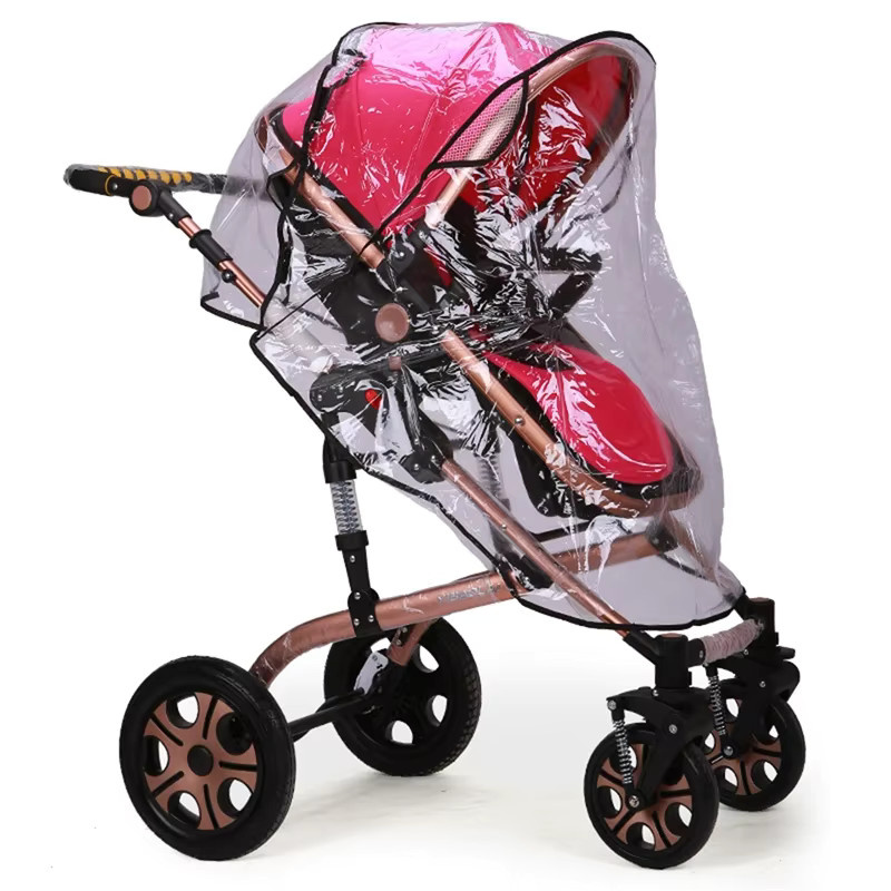 Universelle transparente Kinderwagen Regenabdeckung mit Wind- und Sonnenschutz für Babywagen und Trolleys - Bild 3