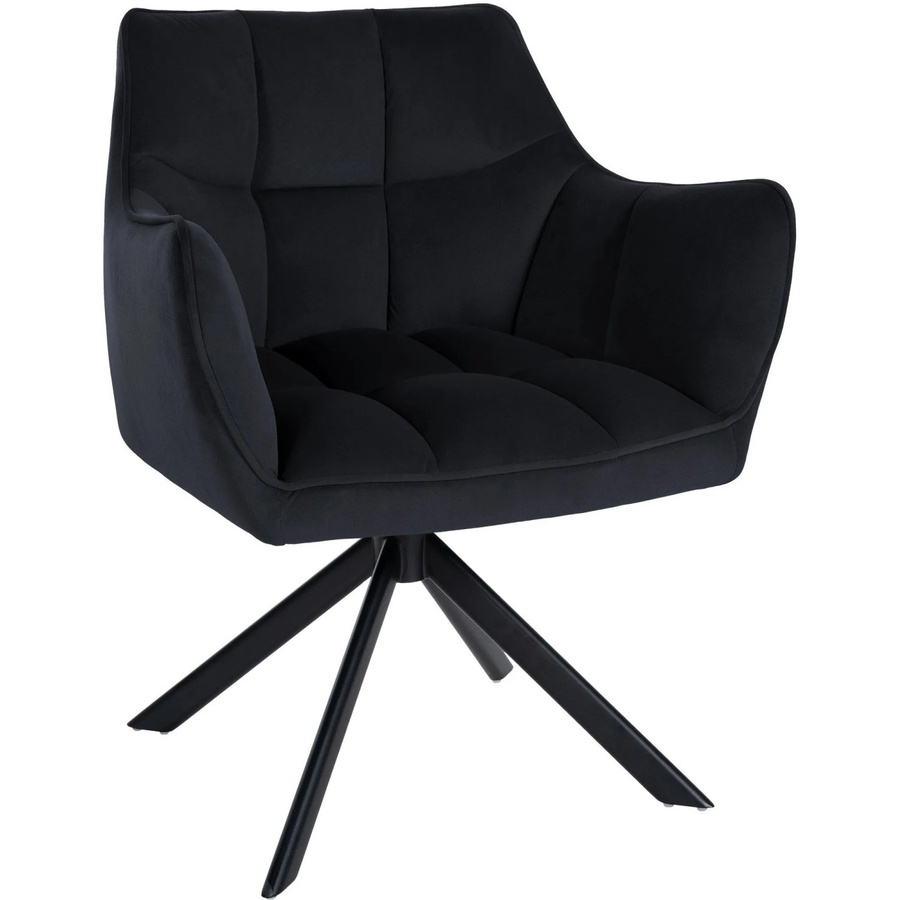 DELUKE Esszimmerstuhl SWING in Schwarz aus Samt mit Metallgestell, H: 81 cm, B: 67 cm, T: 58 cm - Bild 2