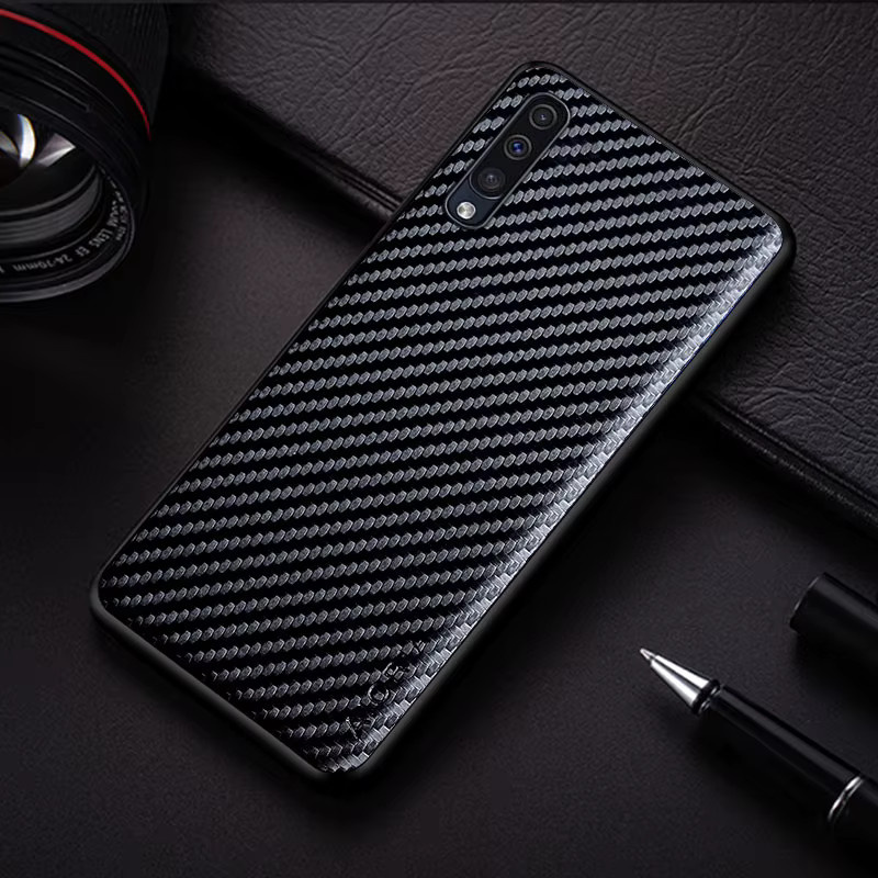 Stoßfeste Slim Case Kohlefaser Schutzhülle für Samsung Galaxy A70 A50 A50S A40 A30S A10 in Schwarz und Blau - Bild 2