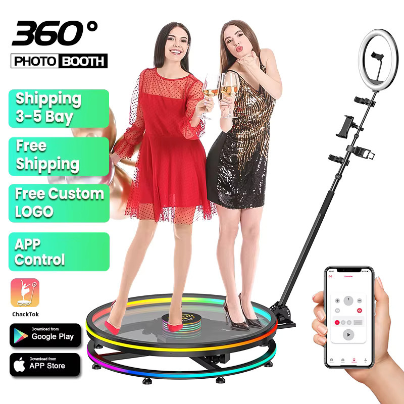 MWE 360-Fotokabinenmaschine in Schwarz mit zusätzlicher Batterie, Logo-Anpassungssoftware und App-Fernbedienung für Partys - Bild 6