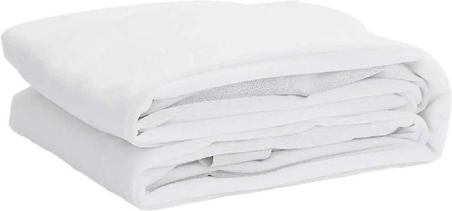 vidaXL Matratzenschoner Weiß, wasserdicht und atmungsaktiv, B/T: 140 x 220 cm - Bild 1