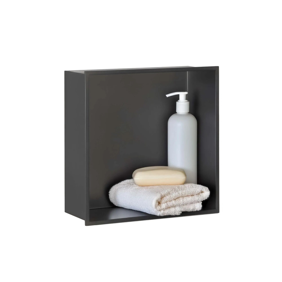 Dalsys Wandnische aus Edelstahl in Schwarz, B/T/H: 30 x 30 x 12 cm - Bild 2