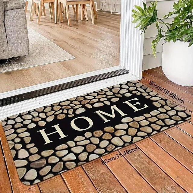 Lodestar Fußmatte Willkommen aus Polyester, rutschfest und schmutzabweisend, Mehrfarbig, B/T/H: 60 x 40 x 1 cm - Bild 1