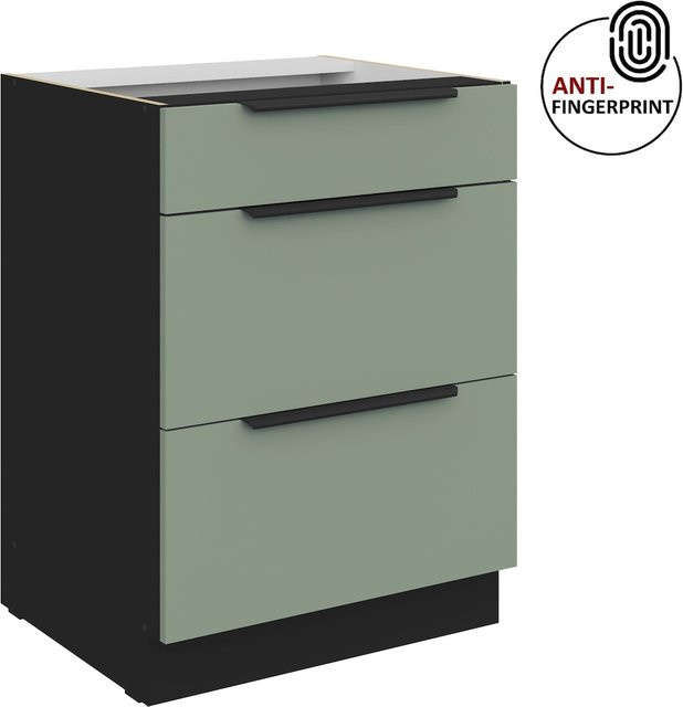 Küchenunterschrank ARIA in Aquamarin Blau mit Anti-Fingerprint-Oberfläche Breite: 60 cm - Bild 1