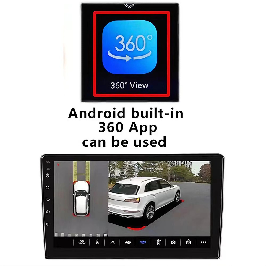 BYNCG 360 Grad Panorama Autokamerasystem in Schwarz mit 4CH AHD 1080P Full HD für Android Autoradio Multimedia zur Vogelperspektive und Rundumansicht - Bild 2