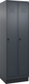 C+P Spind Classic PLUS Garderobenschrank mit Sockel, 2 Abteile, Anthrazit, H x B x T: 195 x 60 x 50 cm - Bild 1