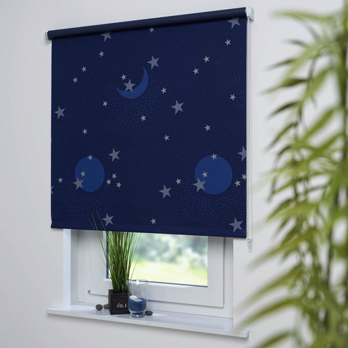 LIEDECO Seitenzug-Rollo verdunkelnd aus Stoff in Blau, Breite: 102 cm, Höhe: 180 cm - Bild 4