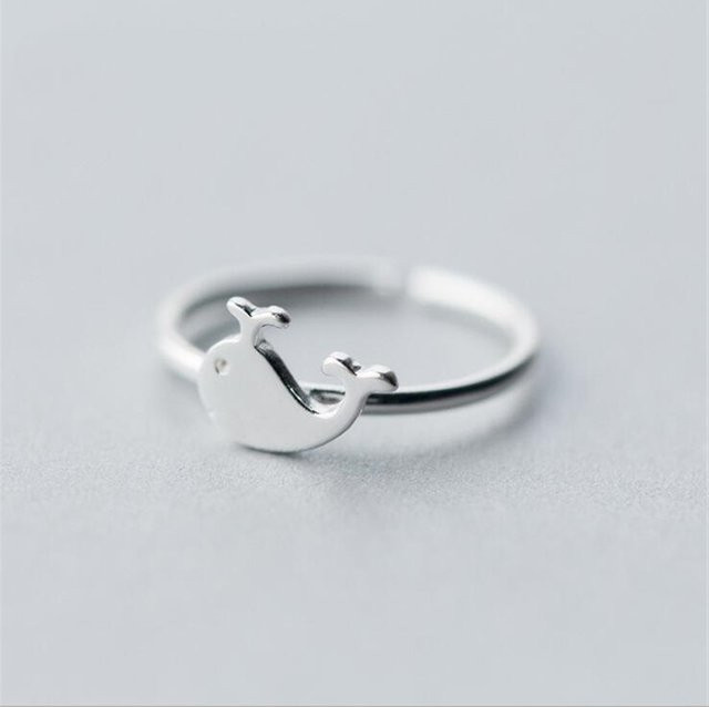GaGa-Duck Ring, 925 Silber, Wal Fisch Delphin, Damen - Bild 1