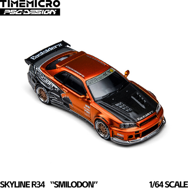 TimeMicro R34 Eastsiderz Tribute, Automodell, 1:64, Metall, Orange, ab 14 Jahren - Bild 1